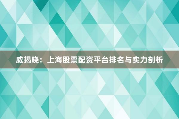 威揭晓：上海股票配资平台排名与实力剖析