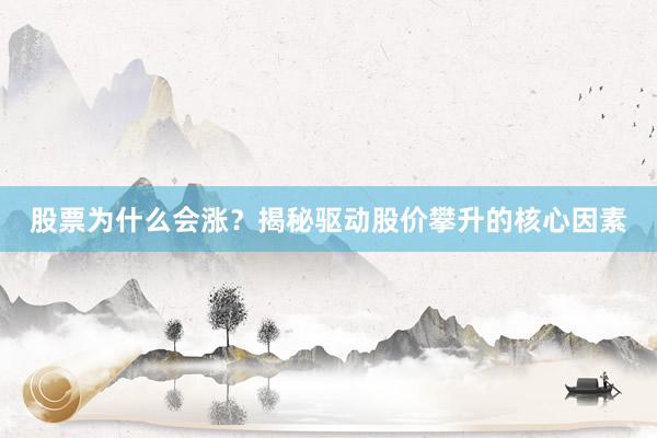 股票为什么会涨？揭秘驱动股价攀升的核心因素