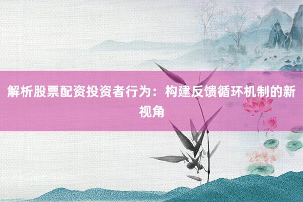 解析股票配资投资者行为：构建反馈循环机制的新视角