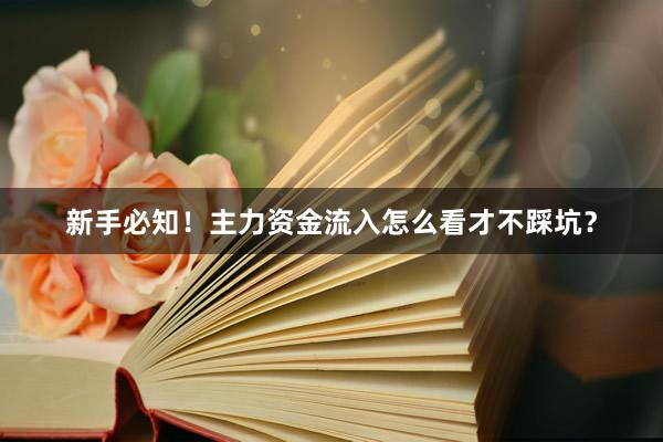 新手必知！主力资金流入怎么看才不踩坑？