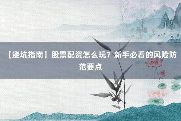 【避坑指南】股票配资怎么玩？新手必看的风险防范要点