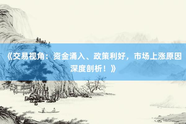 《交易视角：资金涌入、政策利好，市场上涨原因深度剖析！》