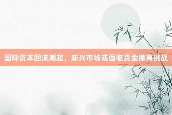 国际资本回流潮起，新兴市场或面临资金撤离挑战