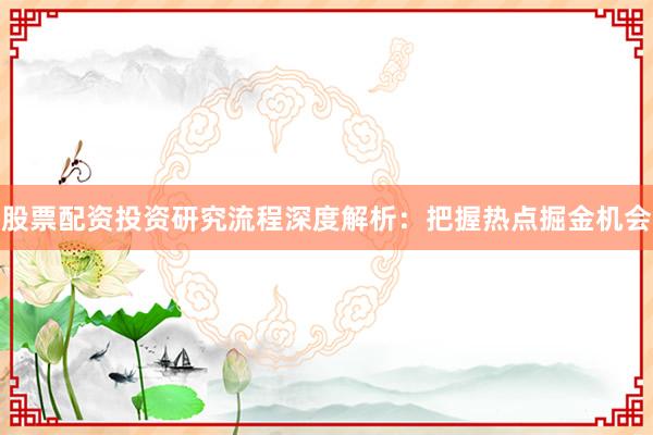股票配资投资研究流程深度解析：把握热点掘金机会