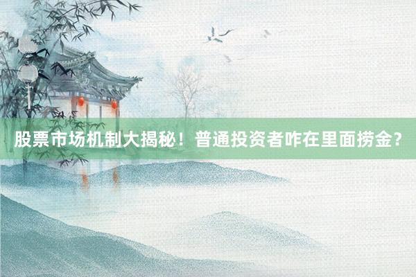 股票市场机制大揭秘！普通投资者咋在里面捞金？