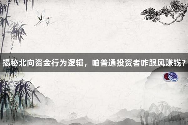 揭秘北向资金行为逻辑，咱普通投资者咋跟风赚钱？