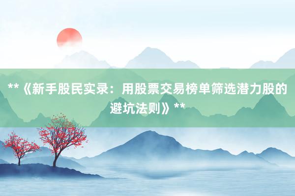 **《新手股民实录：用股票交易榜单筛选潜力股的避坑法则》**