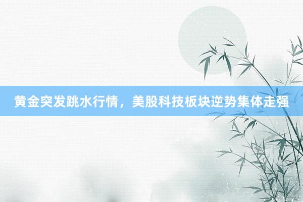 黄金突发跳水行情，美股科技板块逆势集体走强