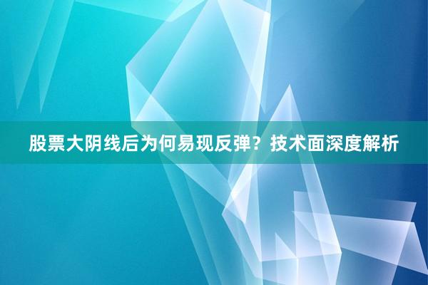 股票大阴线后为何易现反弹？技术面深度解析